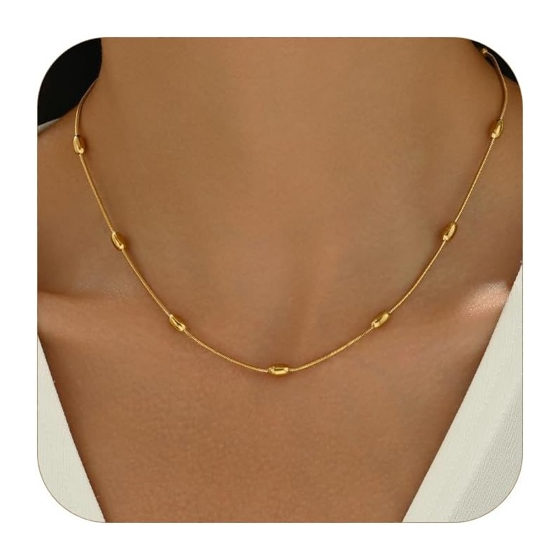 NONAMOIS - Collar de cadena de oro para mujer, delicado