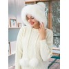 LA CARRIE Women's Faux Fur Hat with 3 Pom Pom