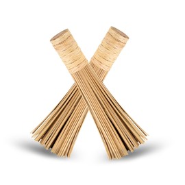 Restaurantware-Motomori 11 Inch Cleaning Whisks, 10 Traditional Wok Brushes - Stiff Whisks, Ergonomic Handle, Bamboo Pot Scrapers, Suitable For Cleaning Woks, Pans, Grills, Pots, Dishes, And More