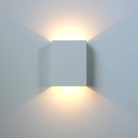 ARCATECH LED Wall Sconce Bright Up and Down Wall Lights for Living Room Aluminum 12W Modern Bedroom Hallway Stairway Home Theater Sconces Wall Lighting (White, Warm White)