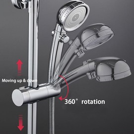 AWOCAN Adjustable Shower Head Holder for Slide Bar Slider Clamp Bathroom Replacement,Universal 18-25MM O.D. Rail Head Bracket Holder (A)