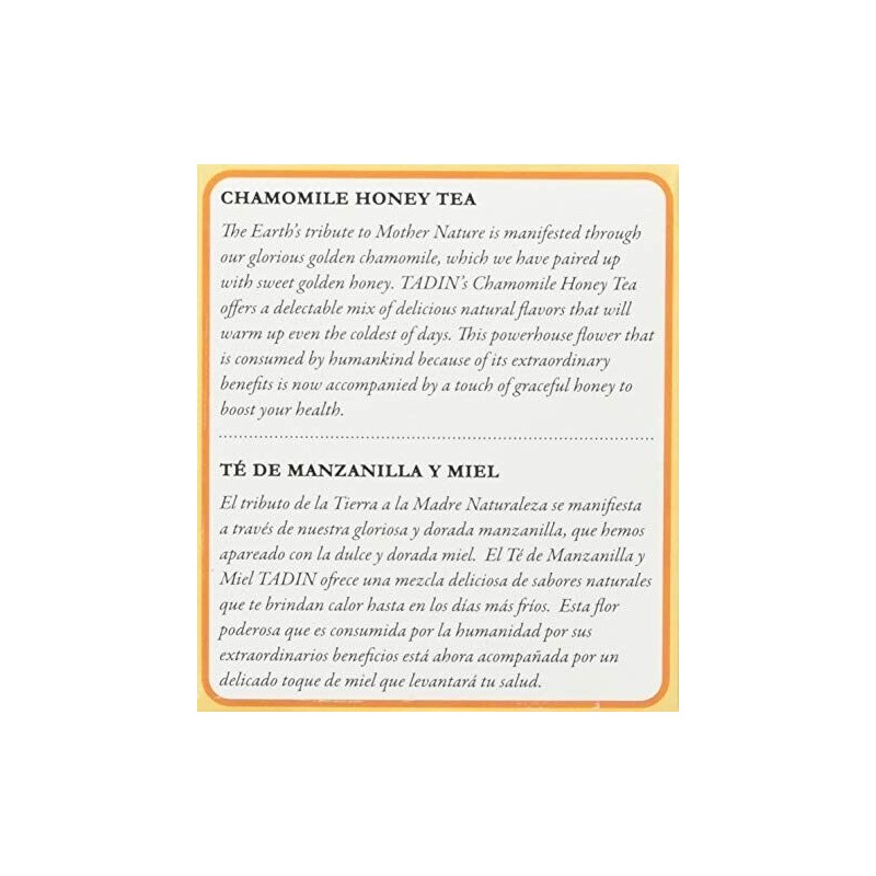 TADIN TEA TEA BAG MANZANILLA CON MIEL,24 Count (Pack of
