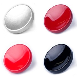 VKO Metal Soft Shutter Release Button,Delicate Camera Shutter Button Black Red Dark-red Silver 11mm Concave Surface(4 Pack)