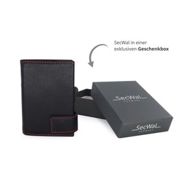 SecWal Zipped Coin Holder Kartenetui, black/red
