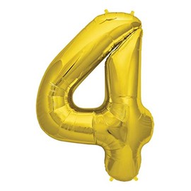 SHATCHI 16" Letters Numbers Foil Balloons Air Filled Self Inflating Birthday Anniversary Wedding Party Banner Decorations, Gold