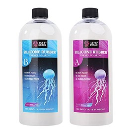 LET'S RESIN Silicone Mold Making Kit 63.48oz/3.968lbs, Non-Toxic Mold Making Silicone Rubber,Translucent Clear Liquid Molding Silicone for Silicone Molds, Resin Molds, Candle Molds Making