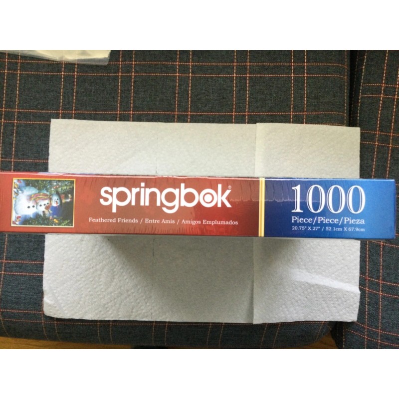 SPRINGBOK FEATHERED FRIENDS 1000 PC PUZZLE SNOWMAN IN HAT SCARF