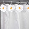Whaline 12Pcs Spring Shower Curtain Hooks White Daisy Flower Curtain