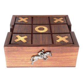 Gamekeepers Cottage gifts Horse Eventing Wooden Noughts & Crosses & Solitaire Game With FREE ENGRAVING 183