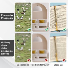 panthra 3 Pcs of Intelligent Dual Focus Glasses, Presbyopia Glasses for Women, Including Box and Cloth, Anti-Radiation Blue Light, Suitable for Reading, Computer or Tv, Suitable for Men and Women