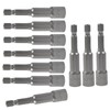 10 Pcs 5/16 Inch/ 8mm Hex Nut Driver Magnetic Extension