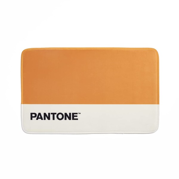 Pantone™ – Non-Slip Memory Foam Bath Mat, Absorbent and Soft with Rubberized Backing, Washable Bath Mat, Also Ideal as a Modern Living Room Rug and Living Room Rug, 80 x 50 cm H cm, Ochre