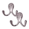 4 Pack of Chrome Double Coat Hooks Door & Wall