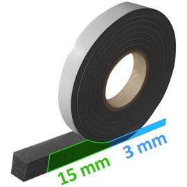 Parotec Kompriband Joint Sealing Tape, Window Sealing Tape, Source Tape, Drywall Sealing Tape (Tape Width – 15 mm, Expands from 3 mm to 15 mm, 3 mm->15 mm, Length – 10 running metres), Anthracite