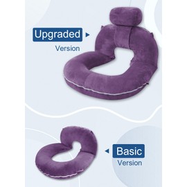 INSEN Reading Pillow, Back Pillow for Sitting in Bed for Reading, Nurse & Relax, Reading Pillow for Adults, Moms & Kids, Sit Up Pillow for Bed (Upgrade-Dot Velvet-Pink, Upgraded)