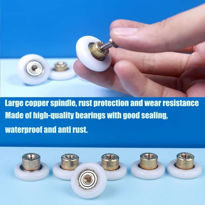 LWCUSNJ 6 pcs Shower Door Rollers Wheels, Bathroom Glass Door