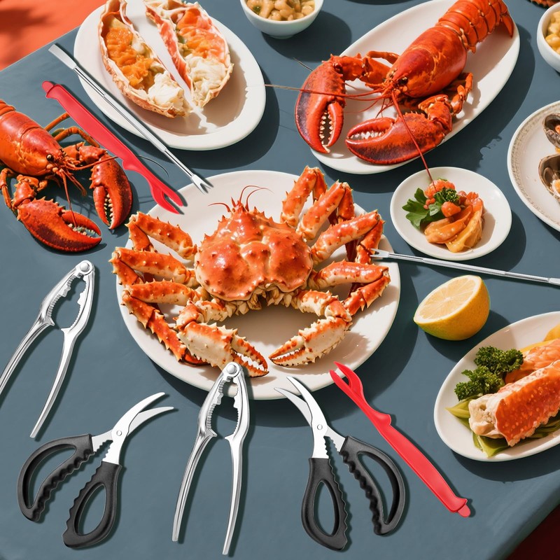 Veluft 20 Pcs Crab Crackers and Tools, Crab Crackers, Lobster