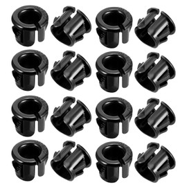 Fielect 200Pcs Cable Snap Bushing Grommet 10mm Nylon Round Snap Panel Locking Hole Plugs Cover Cable Hose Snap Bushing Black OSB-10