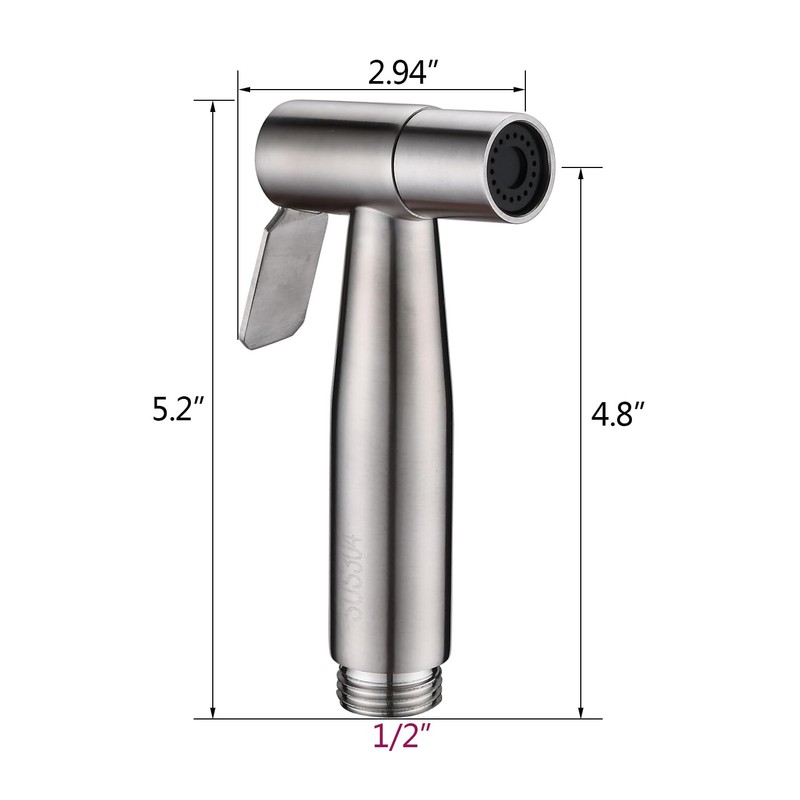 Handheld Bidet Sprayer for Toilet - Brushed Nickel & Stainless