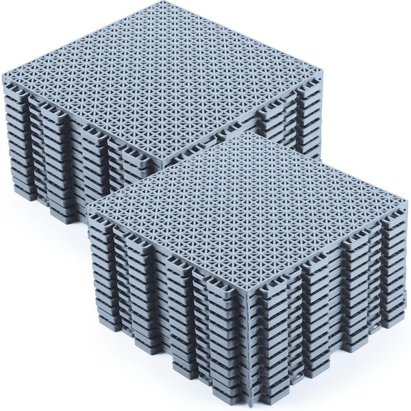 Huwena 24 Pack Drainage Mats Interlocking Tiles 10" x 10"