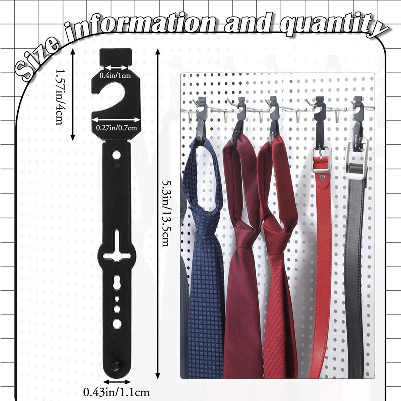 Geelin 100 Pack Belt Hanger Black Plastic Belt Hangers, Tie
