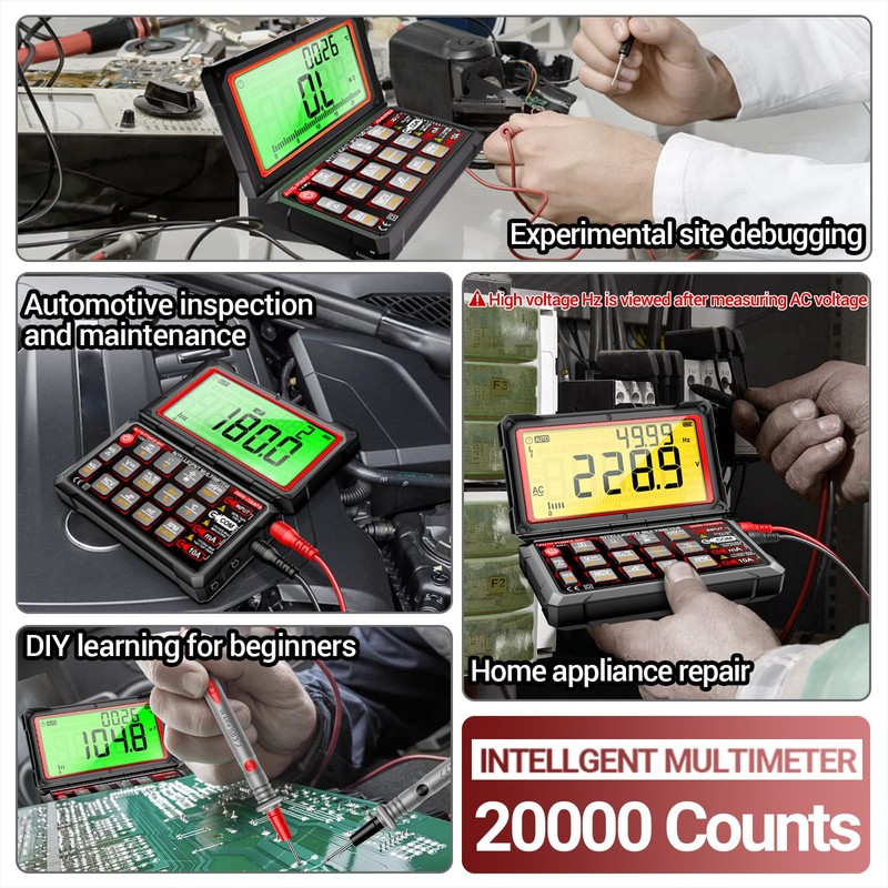 ANENG Multimeter,20000 Counts Digital Rechargeable Automotive Engine Analyzer with 300-19999RPM