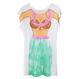 Backbayia playera de bikini para mujer, ideal para playa, piscina, spa, Falda Hula hawaiana, Talla única