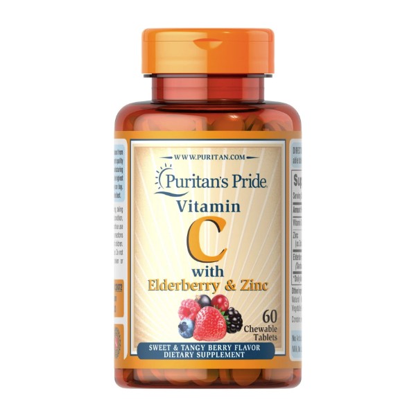 Puritan's Pride Vitamin C with Elderberry & Zinc-60 Chewables