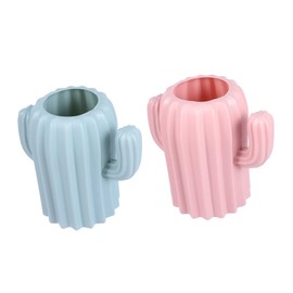 COHEALI Cactus Brush Pot Makeup Brush Storage Desktop Adornment Pencil Cup Holder Stationery Pink Home