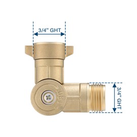 MEASUREMAN RV 180-Degree Rotating Brass Hose Elbow Connector, RV Drinking Water and Garden Hose Adapter, Easy Grip Design