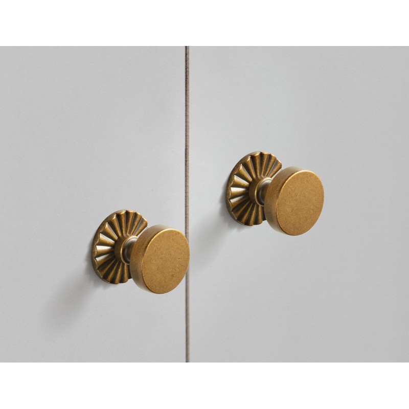 Goo-Ki 6 Pack Cabinet Knobs Antique Brass Drawer Knobs with