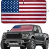 Magnelex American Flag Windshield Sun Shade, High-Resolution Sun Shield with