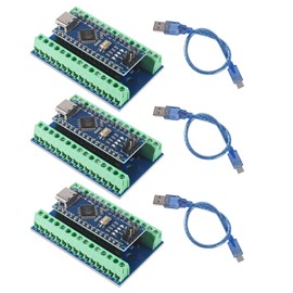 ALMOCN 3 Set Nano V3.0 ATmega328P Module Microcontroller Board with Type-C Cable Compatible with Arduino + Nano Terminal Adapter Shield Expansion Board