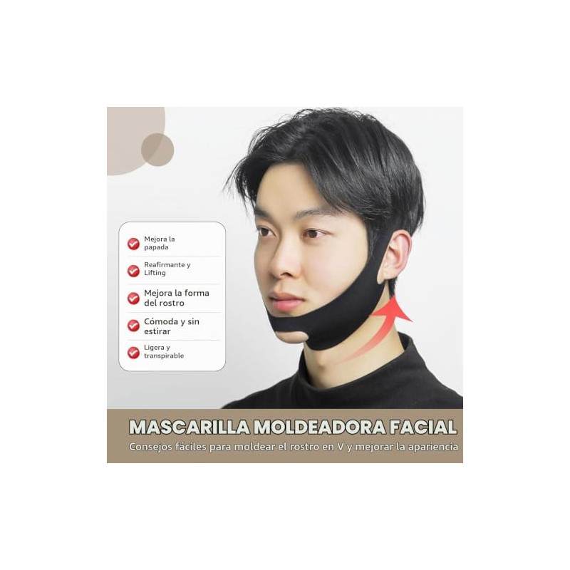 Mascarilla Reafirmante V-Line: Reductor De Papada Y Moldeador Facial Con
