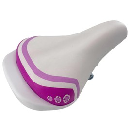 EIRONA Wide Bicycle Saddle for Children's Bikes 12 14 16 18 Inch Comfortable Replacement Saddle for Girls Bicycles, Suitable for 22.2 mm Seat Post, Children's Bicycle Accessories, Pink