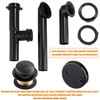 Artiwell 1-1/2" Black Tubular Bath Drain Kit with Tip-Toe Bath