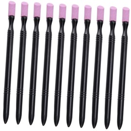 HONMEET 10pcs Nail Care Tools Dual-ended Nail File Stick and Cuticle Remover Buffers for Manicure and Pedicure Supplies for Smoothing and Trimming