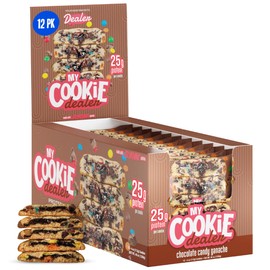My Cookie Dealer Protein Cookies, Chocolate Candy Ganache (12-Pack, 3.8oz Each) - 25g of Protein per Cookie - Individually Wrapped Workout Snacks for On-The-Go Travel