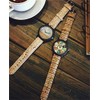 Women's Multicolor Denim Artificial Leather Strap Number Turntable Quartz Bracelet