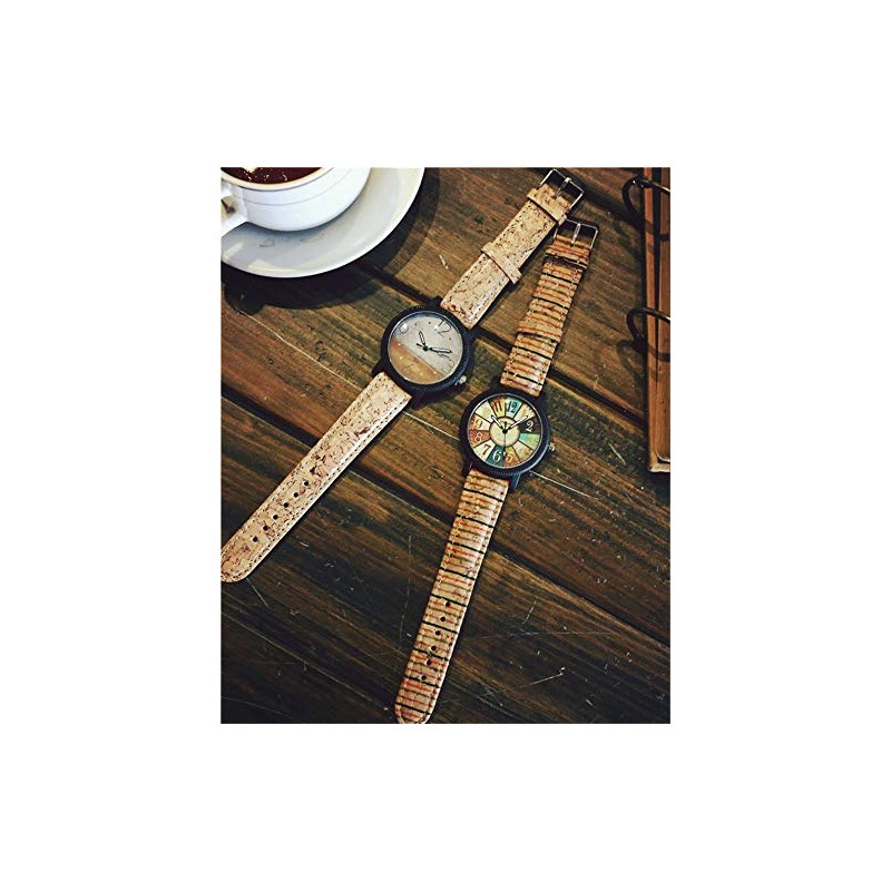 Women's Multicolor Denim Artificial Leather Strap Number Turntable Quartz Bracelet