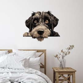 Peeking Giant Schnauzer Bike Home Decorations Wall Art Stickers Gift for Dog Mom Self-Adhesive Wall Decal for Playroom Garage Party Trucks Vinyl 28in