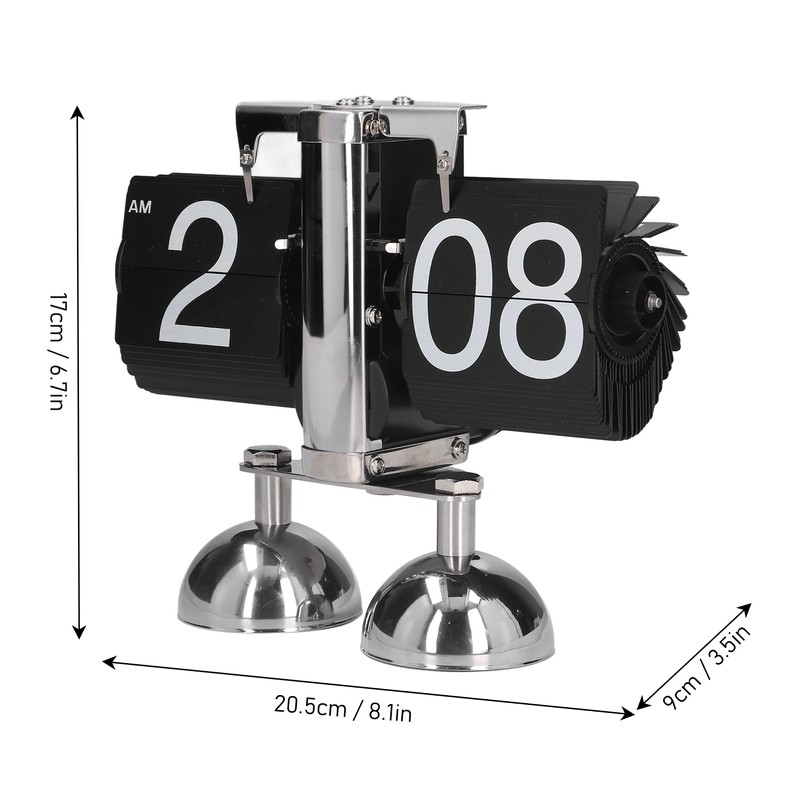 Flip Clock Quartz Movement High Accuracy Retro Style Stainless Steel