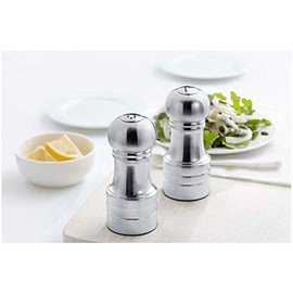 Trudeau 4-1/2" Stainless Steel Salt and Pepper Shaker Set