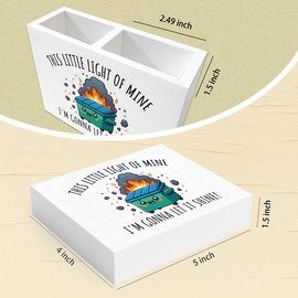 Dumpster Fire Office Desk Decor Sign for Women Men HR Manager Coworker Friend Employee Colleagues Wooden Pencil Holder Boss Day Gifts Funny Home Office Sign Accessories Desk Decor