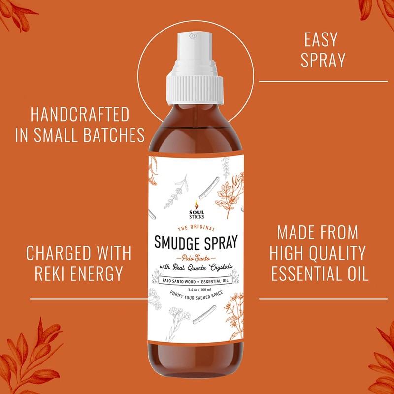 SOUL STICKS Palo Santo Smudge Spray – 3.5oz Smokeless Energy