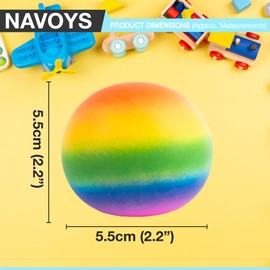 Rainbow Coloured Stress Ball 5.5cm - Multi-Coloured Stress Relief, Novelty Fidget Toy, Sensory Squeeze Toy, ADHD, Anxiety Therapy, For Children, Kids, Adults (5.5cm Ball)