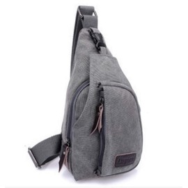 Donally Women's Canvas Body Bag, Shoulder Bag, Zipper, gray
