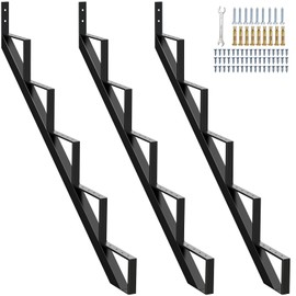 Zwinz Steel Stair Riser 5 Step 3 Pack, Metal Stair Stringers for Deck Height 42 inches, Steel Stair Step Riser for Outside Stairs
