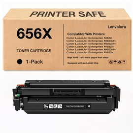 lenvalora 656X Black Toner Cartridge High Yield Replacement for HP 656X 656A CF460X Work with HP Color Enterprise M652dn M652n M653dh M653dn M653x Printer