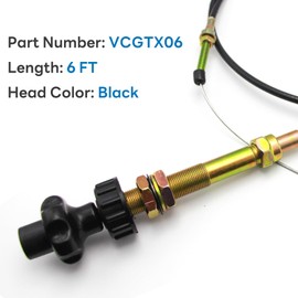 VCGTX06 6FT Vernier Adjustable Lock Cable, Heavy Duty Vernier Locking Throttle Cable 6 FT Black Locking Adjustable Heavy Duty Vernier Control Cable